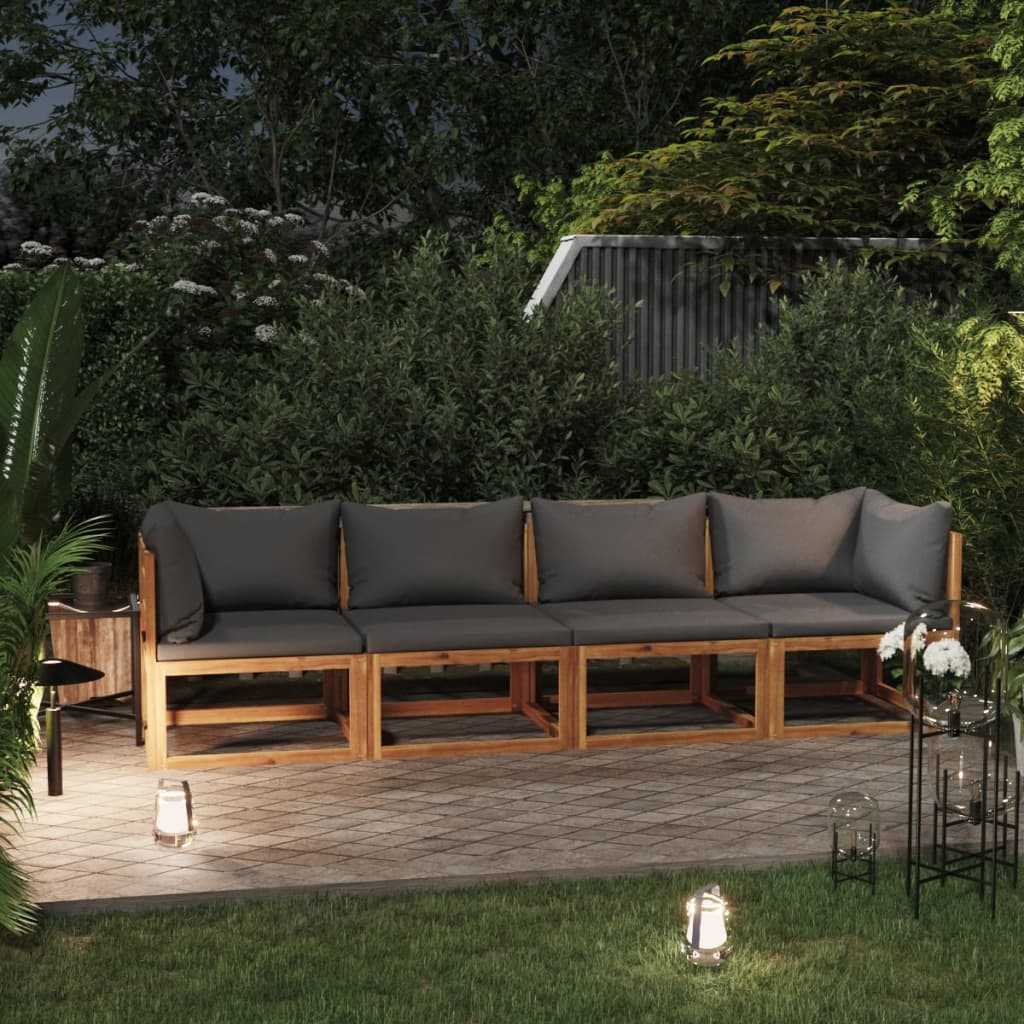 vidaXL 3057608 4-Seater Garden Sofa with Cushion Solid Acacia Wood (2x311856)