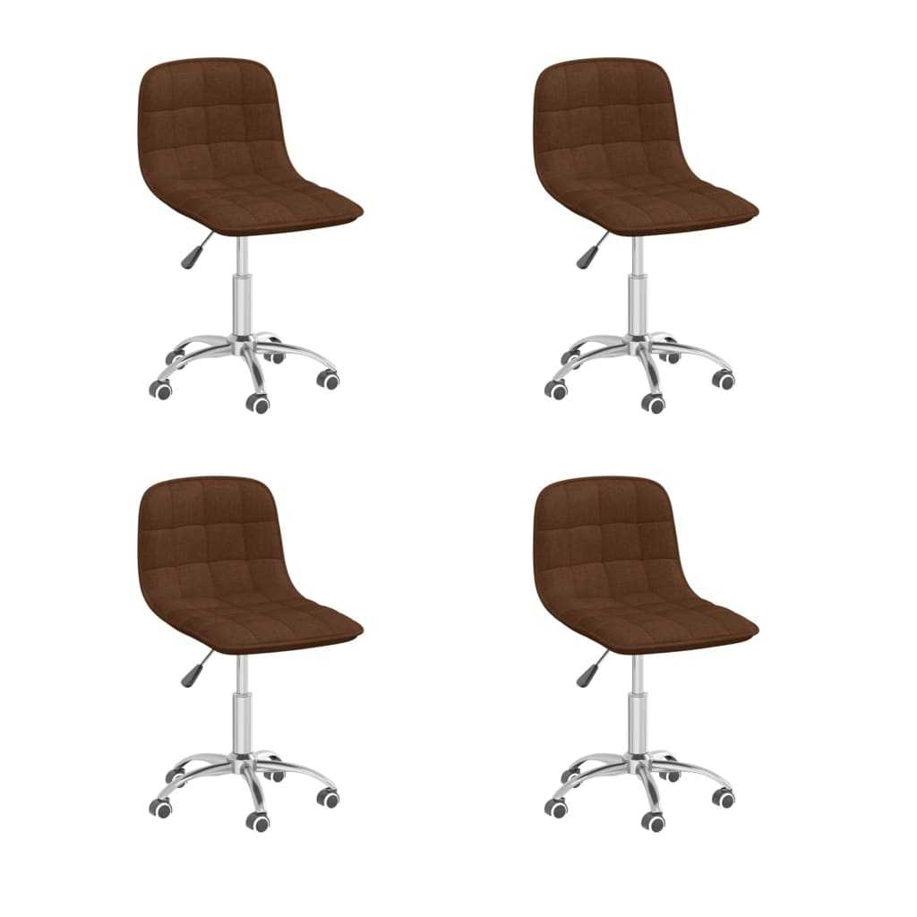 vidaXL 3086721 Swivel Dining Chairs 4 pcs Brown Fabric (2x334012)
