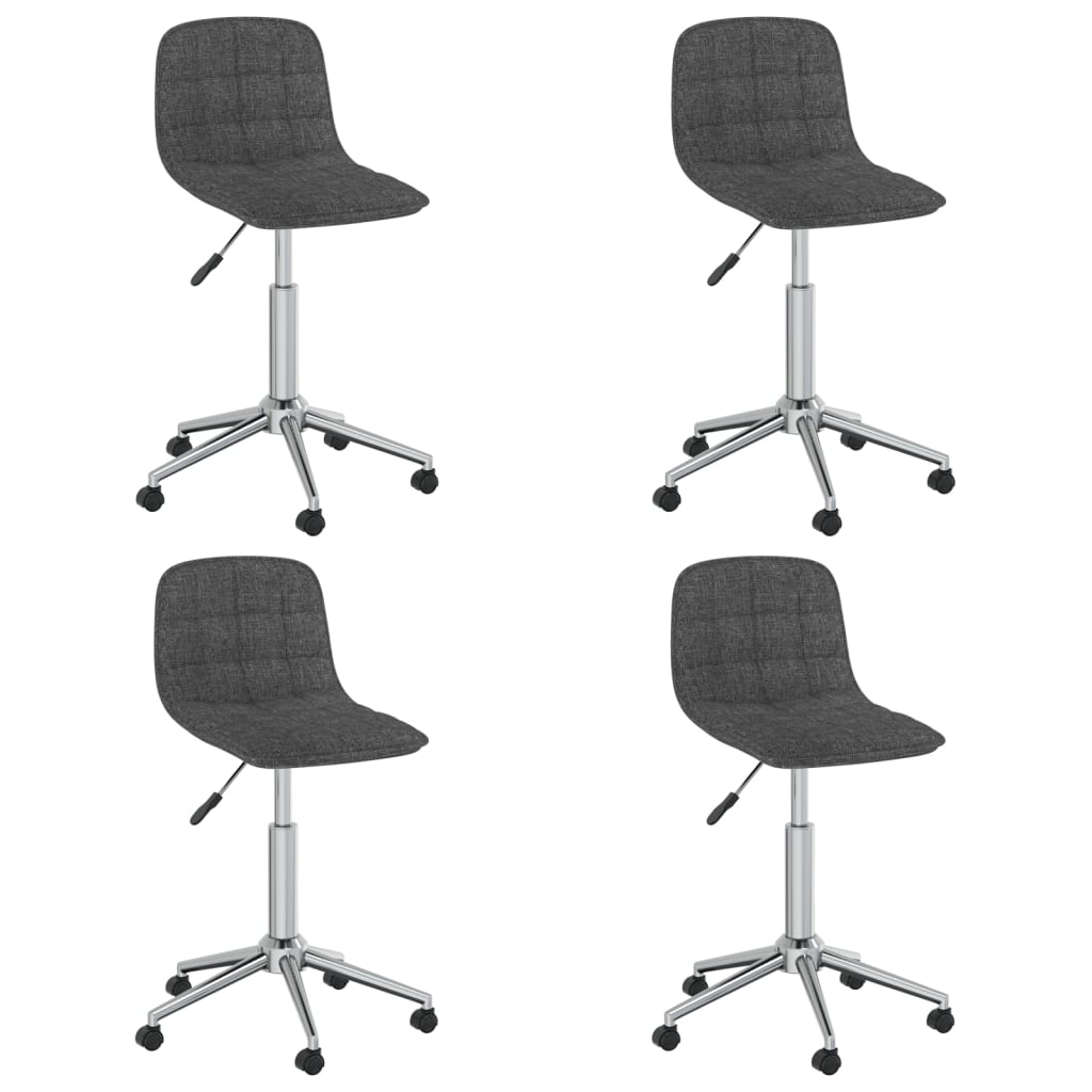 vidaXL 3086845 Swivel Dining Chairs 4 pcs Dark Grey Fabric (334094x2)
