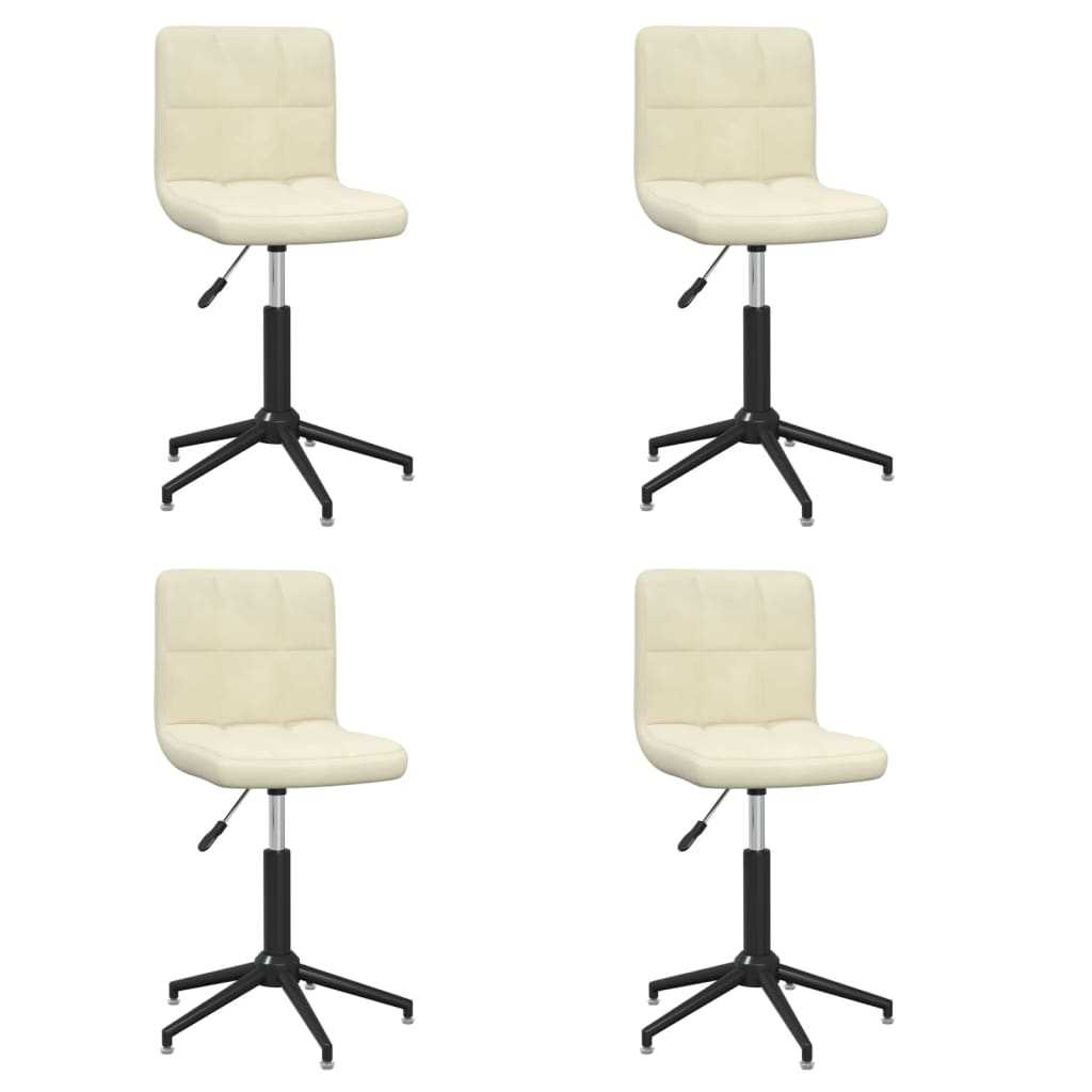 vidaXL 3087666 Swivel Dining Chairs 4 pcs Cream Velvet (334428×2)