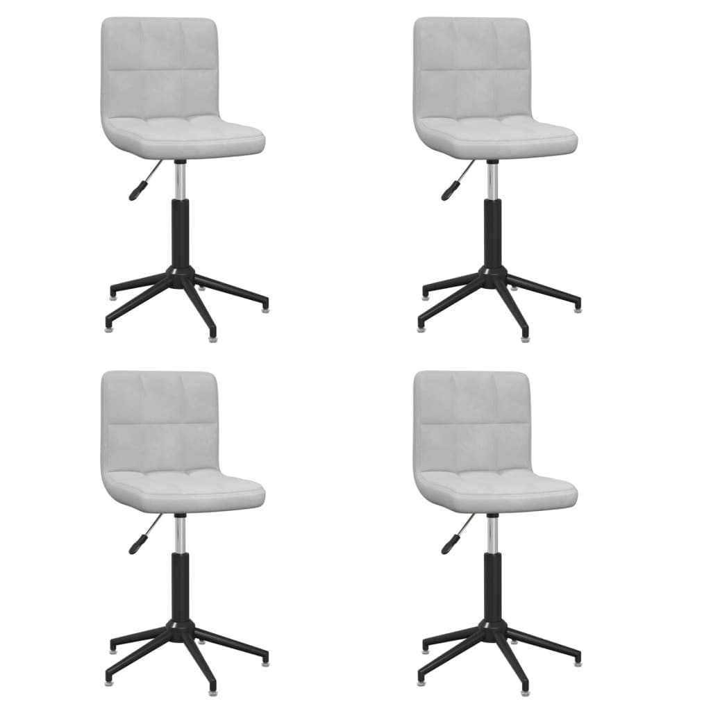 vidaXL 3087667 Swivel Dining Chairs 4 pcs Light Grey Velvet (334429×2)