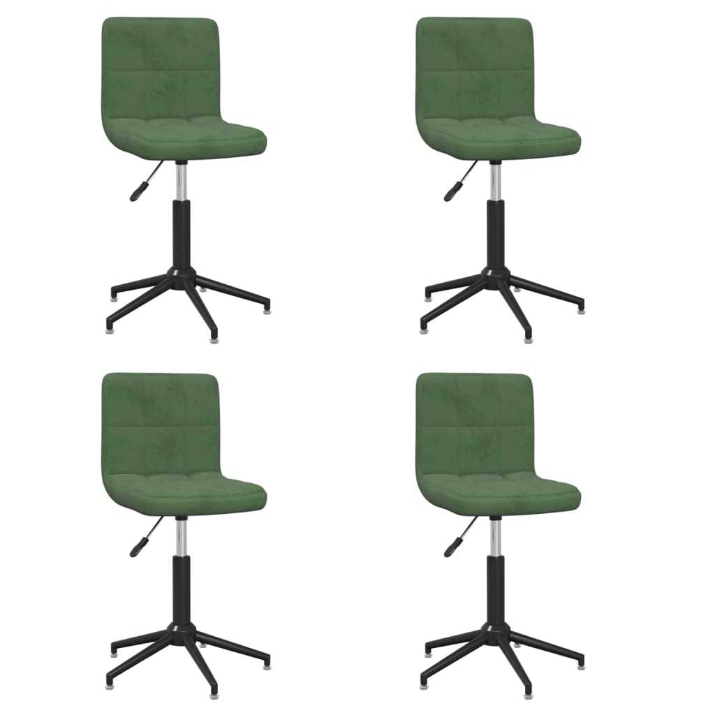 vidaXL 3087670 Swivel Dining Chairs 4 pcs Dark Green Velvet (334432×2)