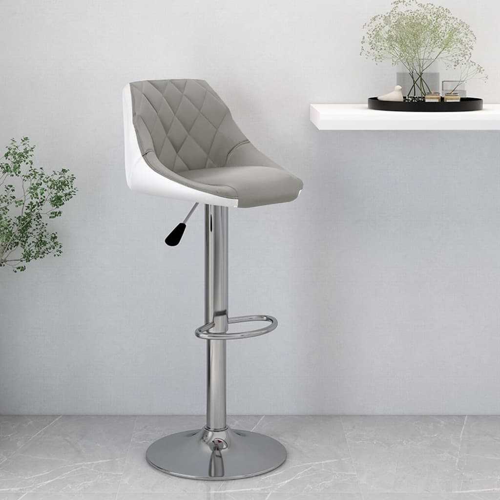 vidaXL Barová židle šedobílá umělá kůže