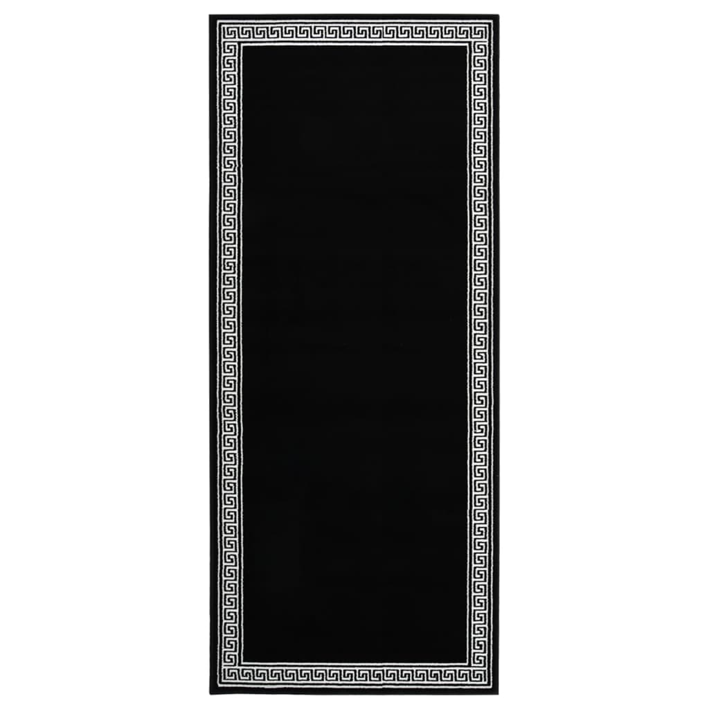 vidaXL Běhoun BCF černý se vzorem 100 x 200 cm