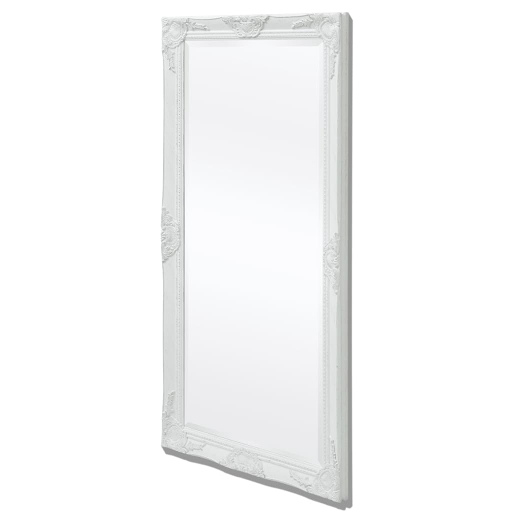 vidaXL Nástěnné zrcadlo barokní styl 120x60 cm bílé