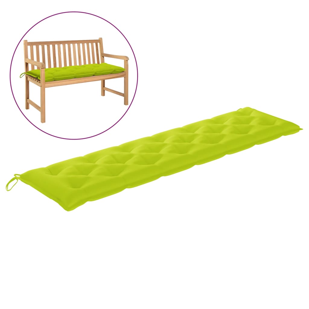 vidaXL Poduška na zahradní lavici jasně zelená 200 x 50 x 7 cm textil