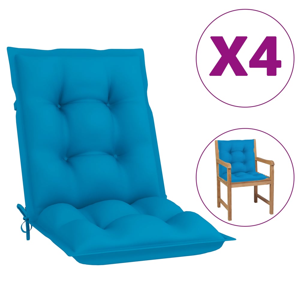 vidaXL Podušky na zahradní židle 4 ks modré 100 x 50 x 7 cm