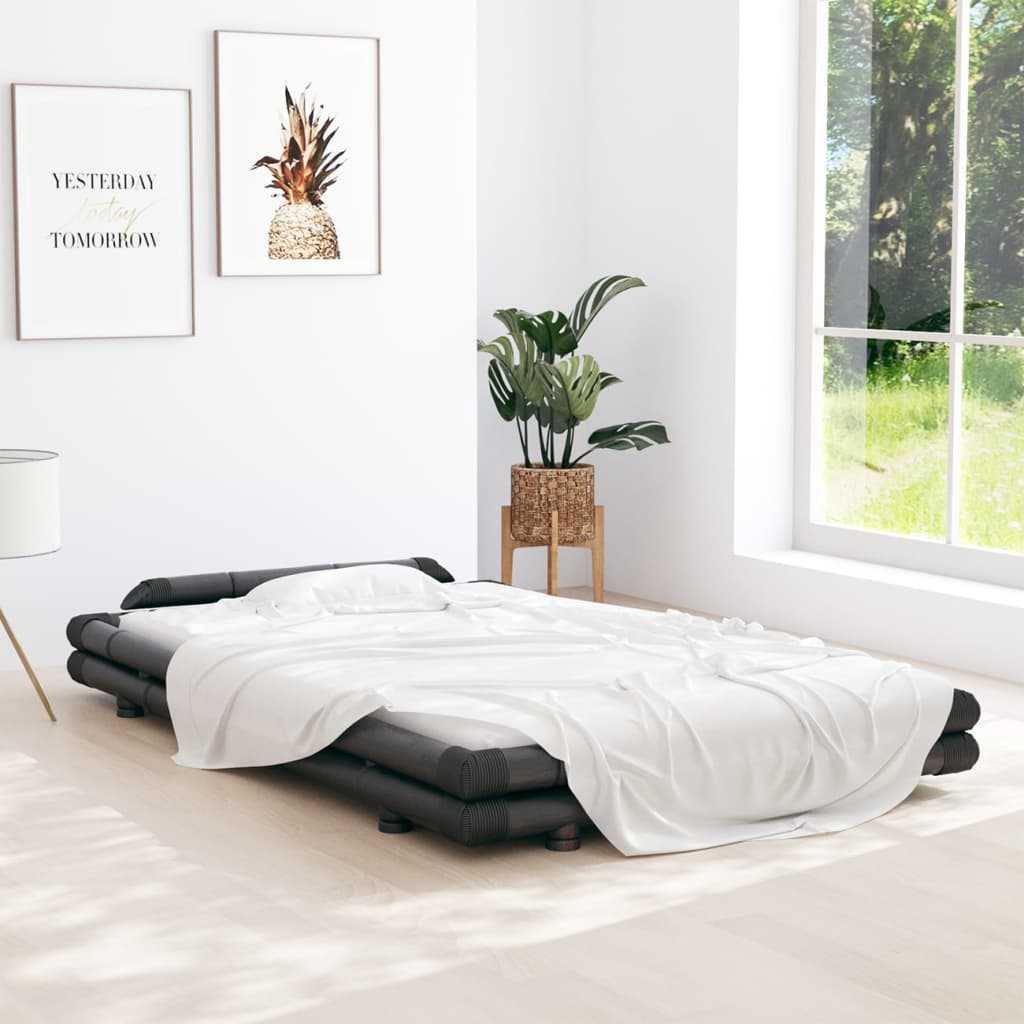 vidaXL Rám postele tmavě hnědý bambus 120 x 200 cm