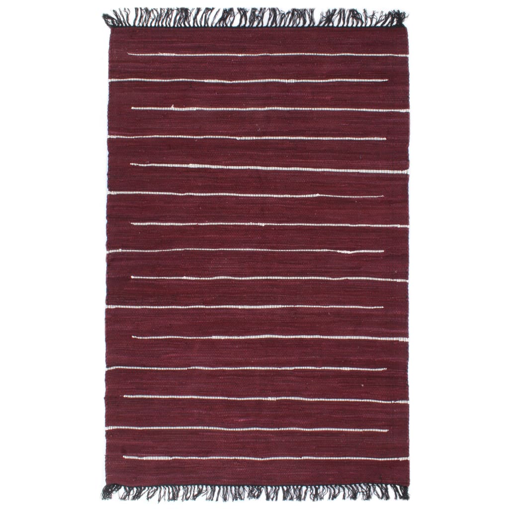 vidaXL Ručně tkaný koberec Chindi bavlna 200 x 290 cm vínový