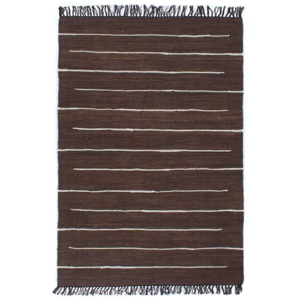 vidaXL Ručně tkaný koberec Chindi bavlna 80 x 160 cm hnědý