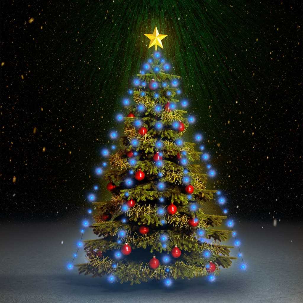 vidaXL Světelná síť na vánoční stromek s 210 LED modrá 210 cm