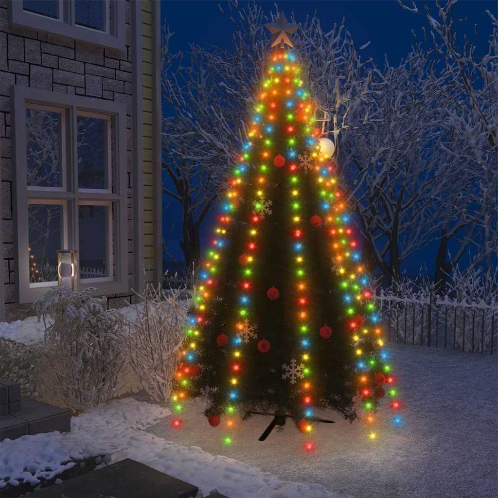 vidaXL Světelná síť na vánoční stromek s 250 LED barevná 250 cm