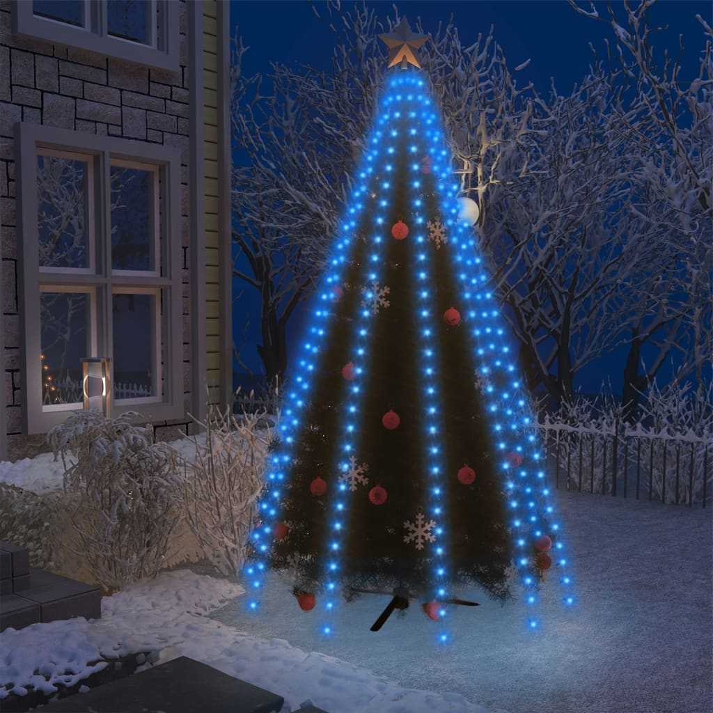 vidaXL Světelná síť na vánoční stromek s 250 LED diodami modrá 250 cm