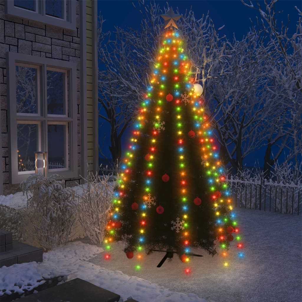 vidaXL Světelná síť na vánoční stromek s 300 LED pestrobarevná 300 cm