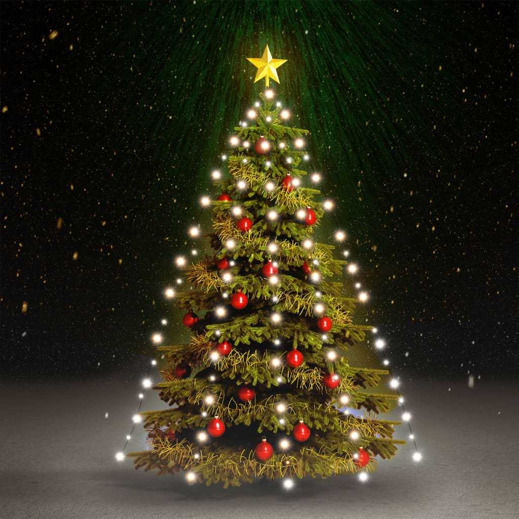 vidaXL Světelná síť na vánoční stromek se 150 LED studená bílá 150 cm