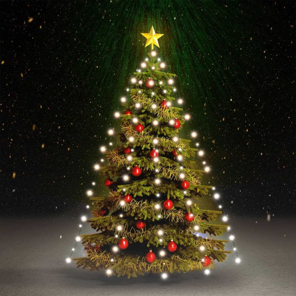 vidaXL Světelná síť na vánoční stromek se 180 LED studená bílá 180 cm