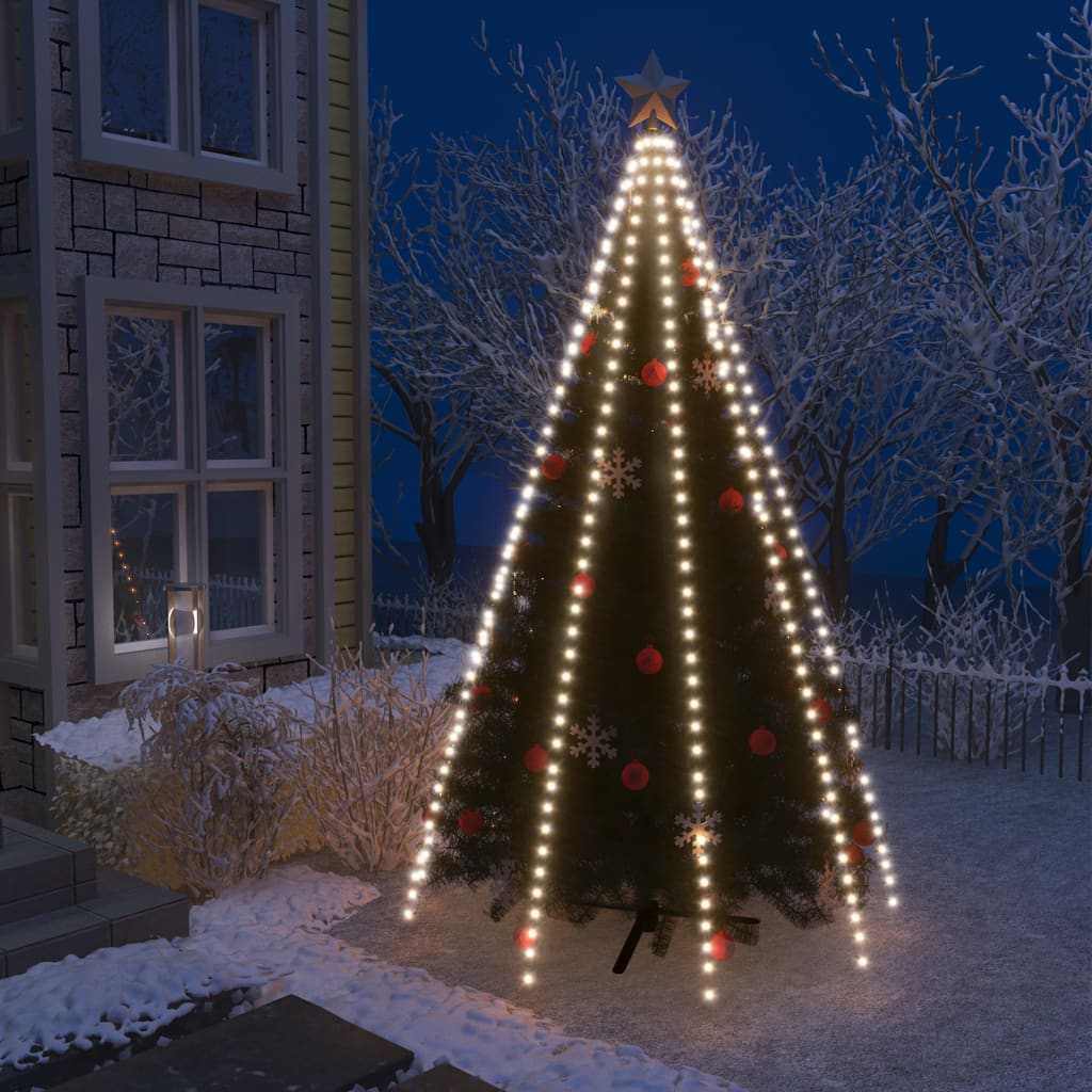 vidaXL Světelná síť na vánoční stromek se 400 LED studená bílá 400 cm