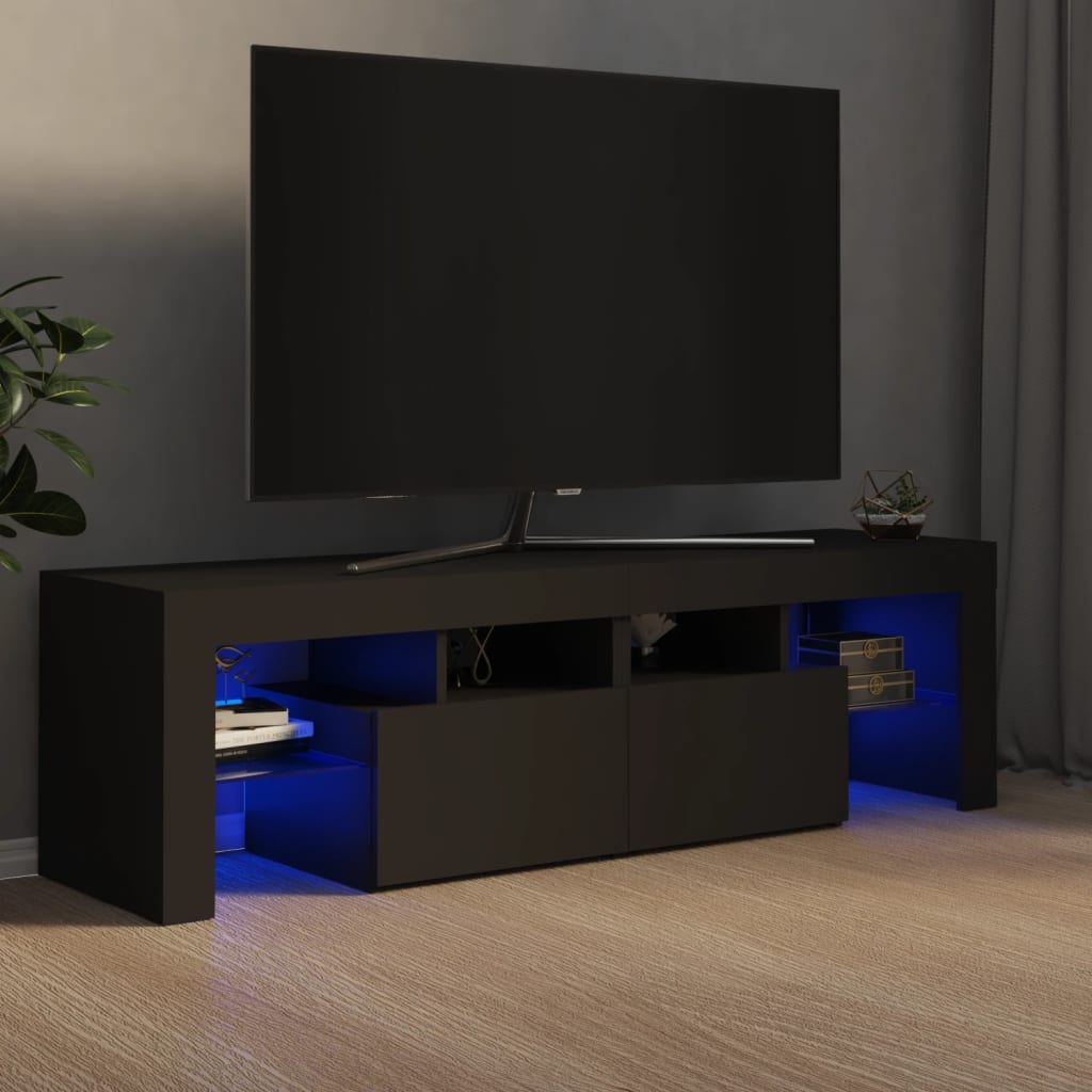 vidaXL TV skříňka s LED osvětlením šedá 140 x 36