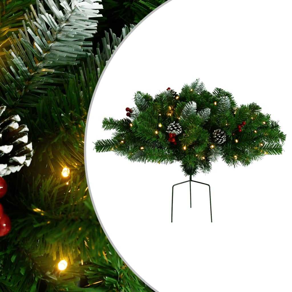 vidaXL Umělý vánoční stromek na cestu s LED diodami zelený 40 cm PVC