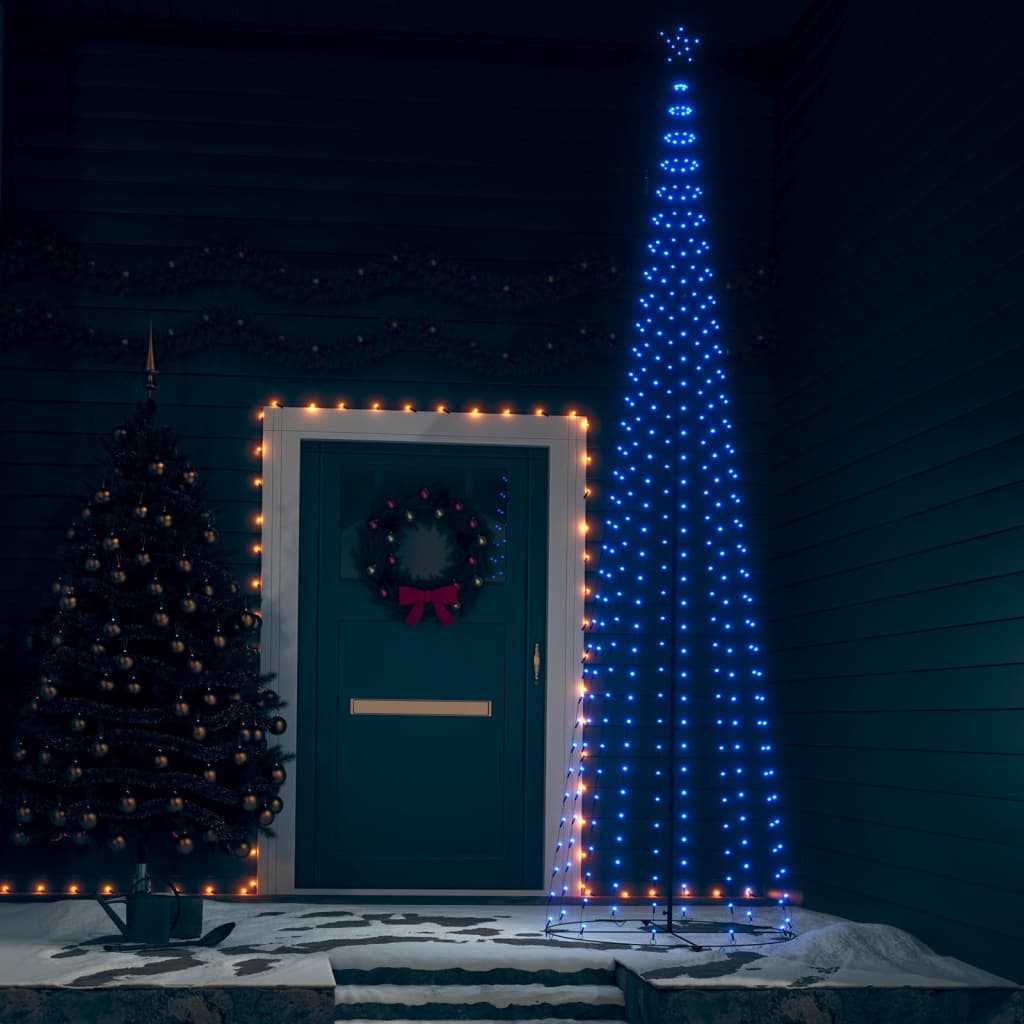 vidaXL Vánoční stromek kužel 400 modrých LED diod 100 x 360 cm
