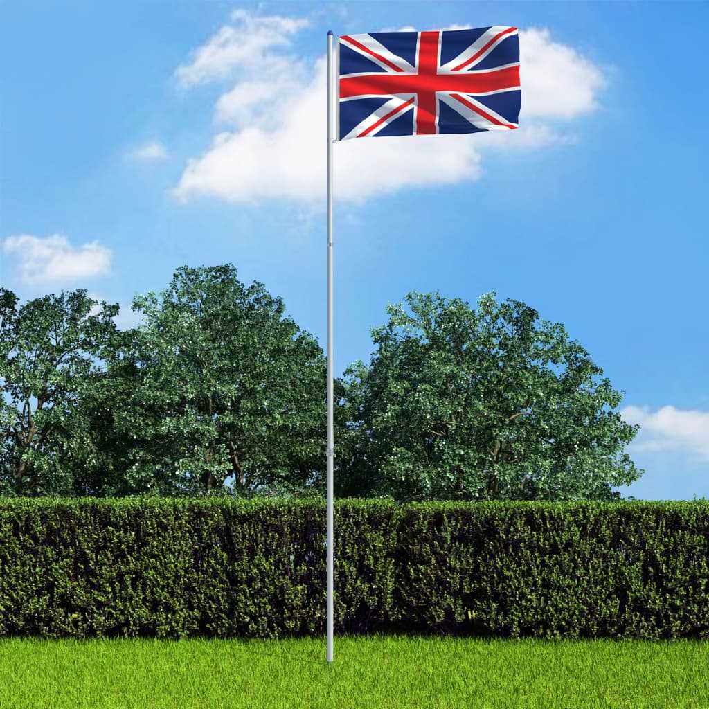 vidaXL Vlajka Spojeného království a stožár hliník 6 m