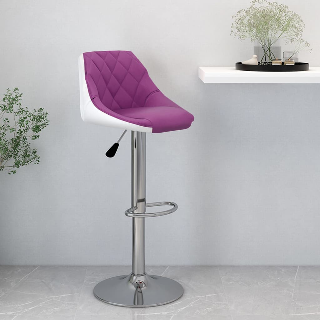 vidaXL Barová židle fialovo-bílá umělá kůže