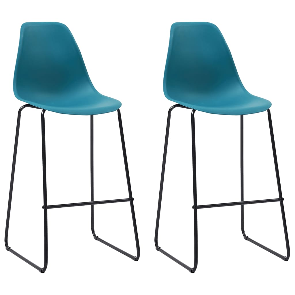 vidaXL Barové židle 2 ks tyrkysové plast