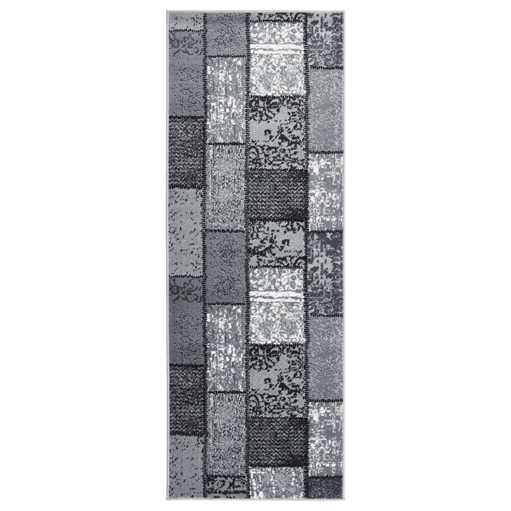 vidaXL Běhoun BCF šedý s kostkovaným vzorem 100 x 250 cm