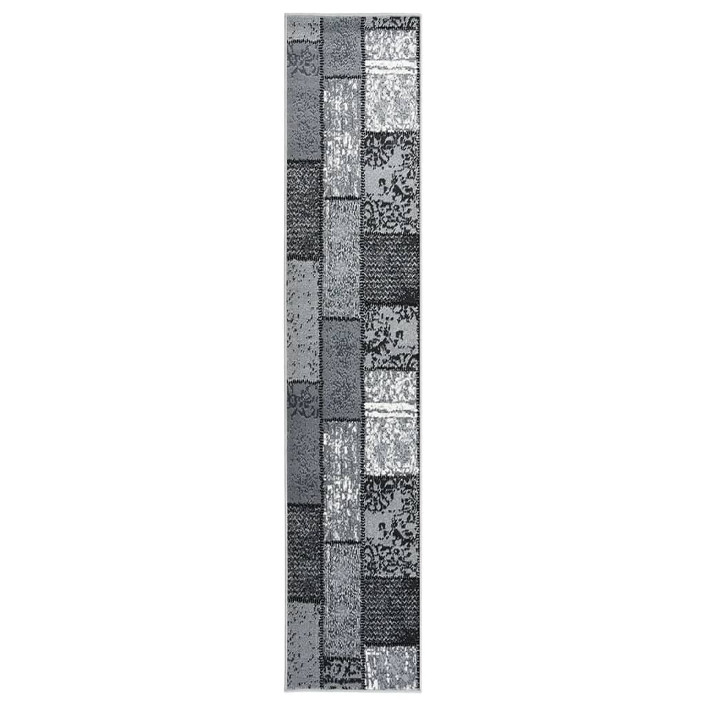vidaXL Běhoun BCF šedý s kostkovaným vzorem 60 x 450 cm