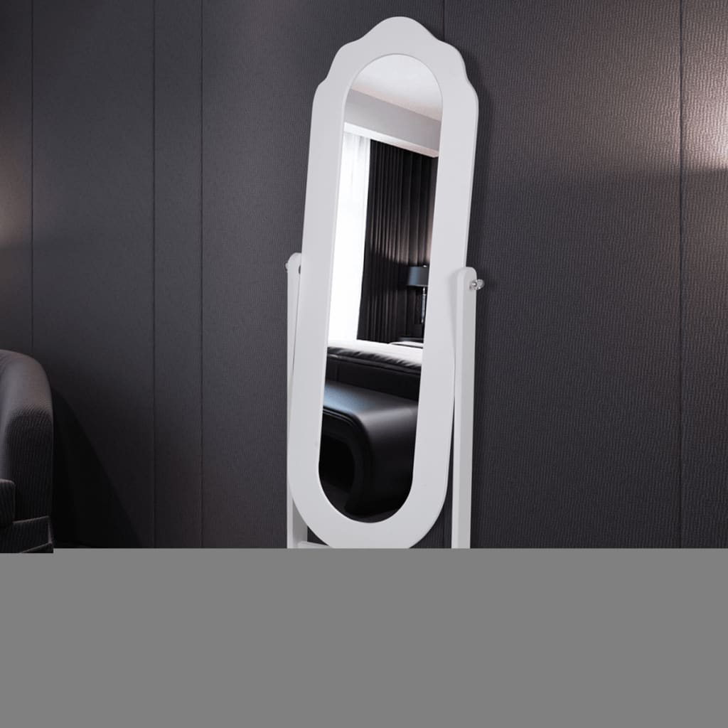 vidaXL Bílé nastavitelné zrcadlo se stojanem