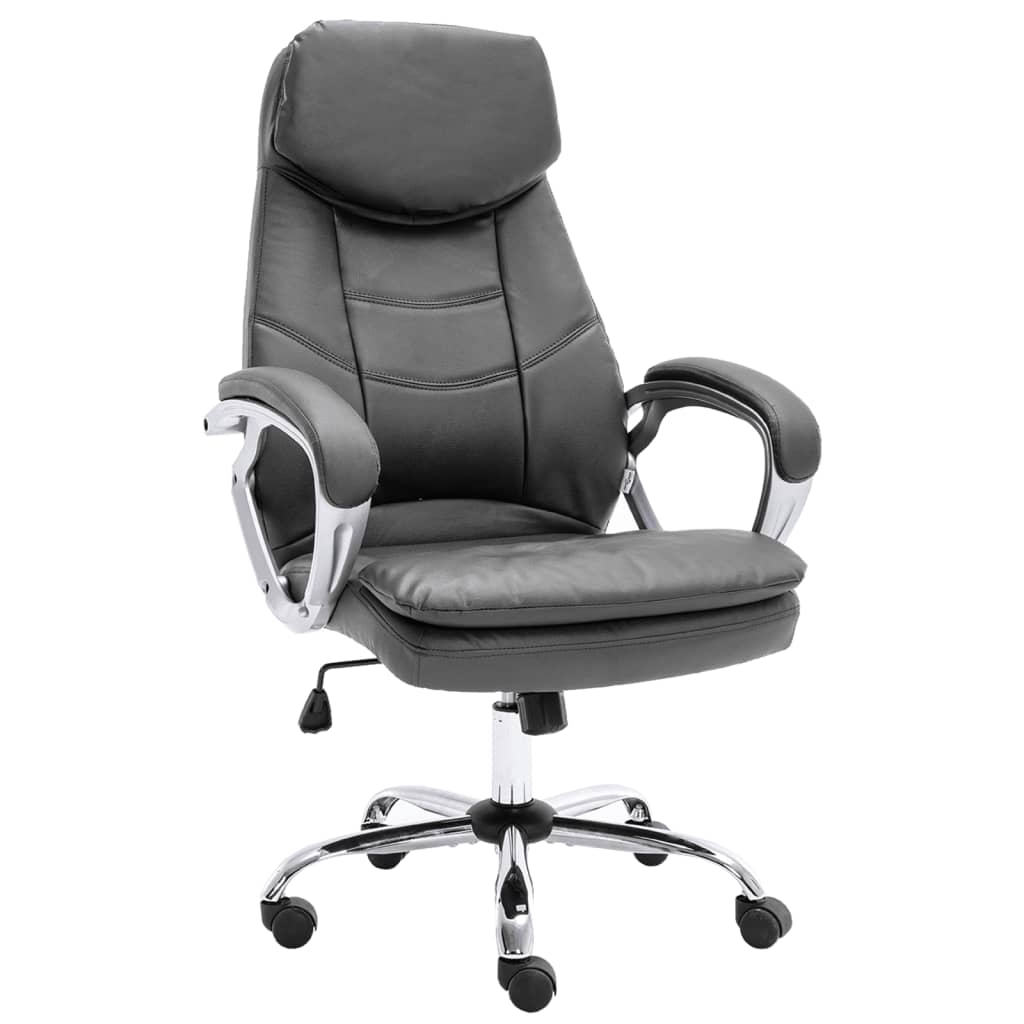 vidaXL Kancelářská židle šedá pravá kůže