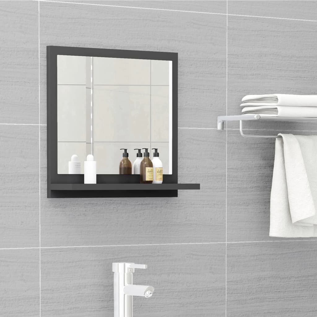 vidaXL Koupelnové zrcadlo šedé 40 x 10