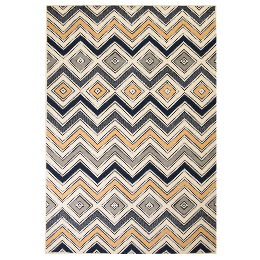vidaXL Moderní koberec se zigzag vzorem 80 x 150 cm hnědo-černo-modrý