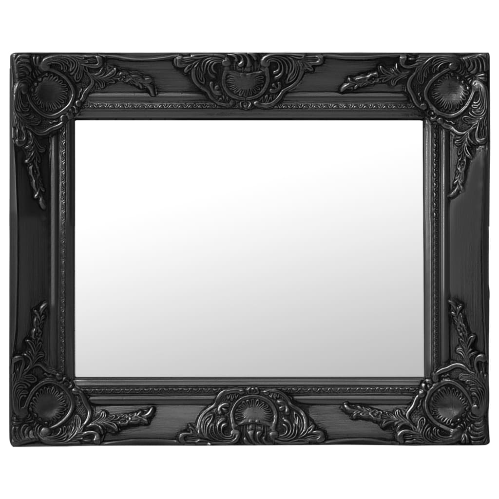 vidaXL Nástěnné zrcadlo barokní styl 50 x 40 cm černé