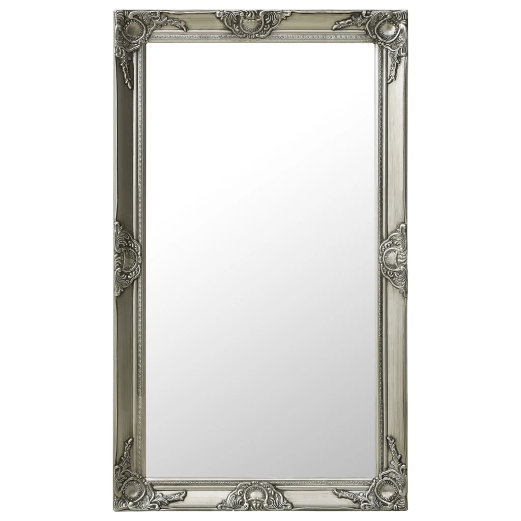 vidaXL Nástěnné zrcadlo barokní styl 60 x 100 cm stříbrné