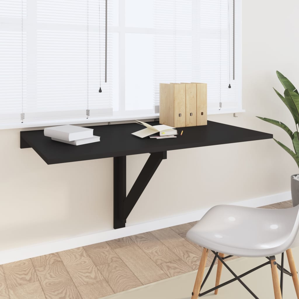 vidaXL Nástěnný sklápěcí stůl černý 100 x 60 x 56 cm kompozitní dřevo