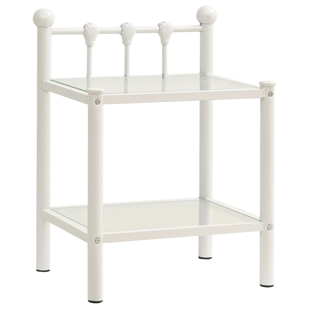 vidaXL Noční stolek bílý a průhledný 45 x 34