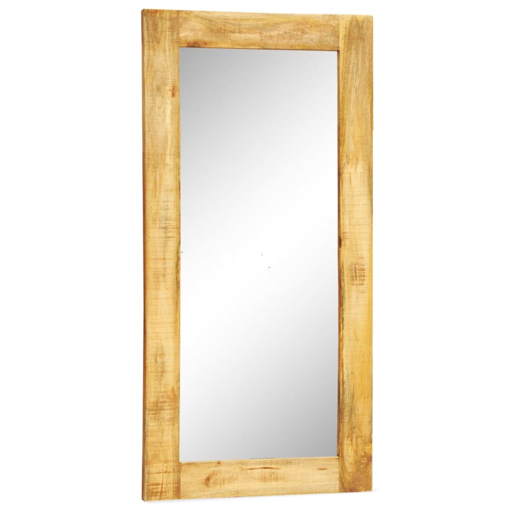 vidaXL Obdélníkové nástěnné zrcadlo s rámem z masivního dřeva 120 x 60 cm