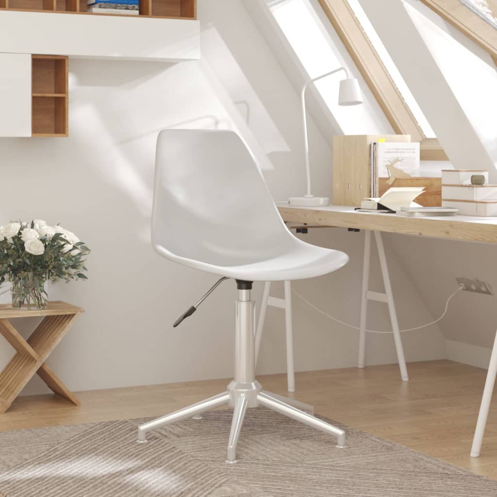 vidaXL Otočná kancelářská židle bílá PP