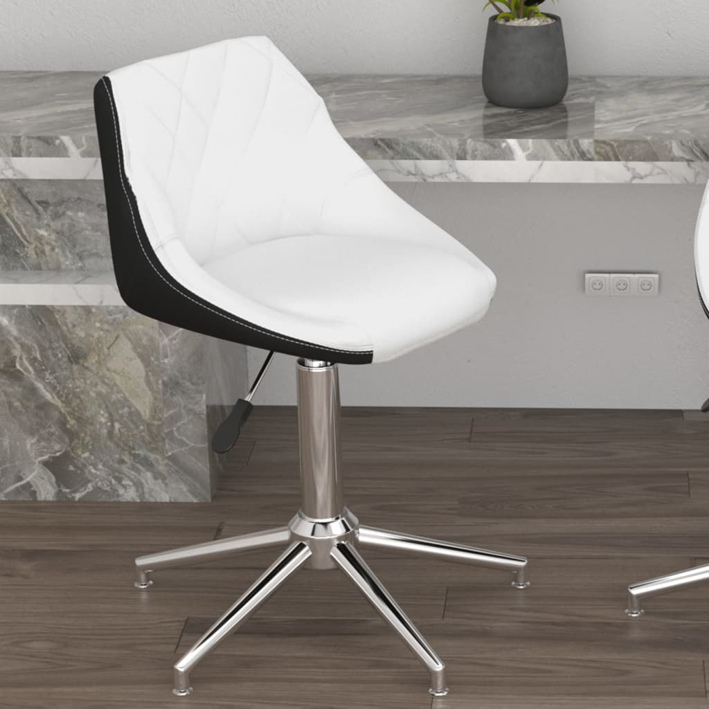 vidaXL Otočná kancelářská židle bíločerná umělá kůže