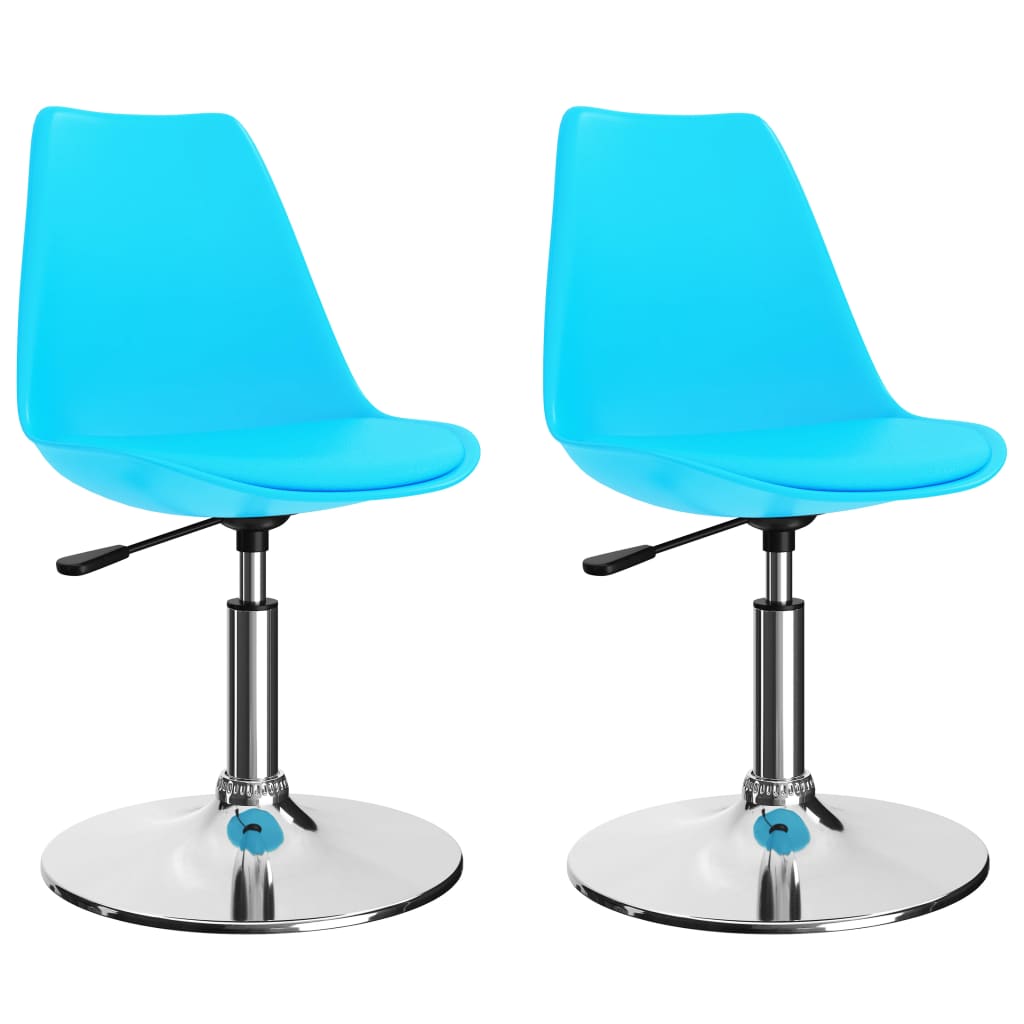 vidaXL Otočné jídelní židle 2 ks modré umělá kůže