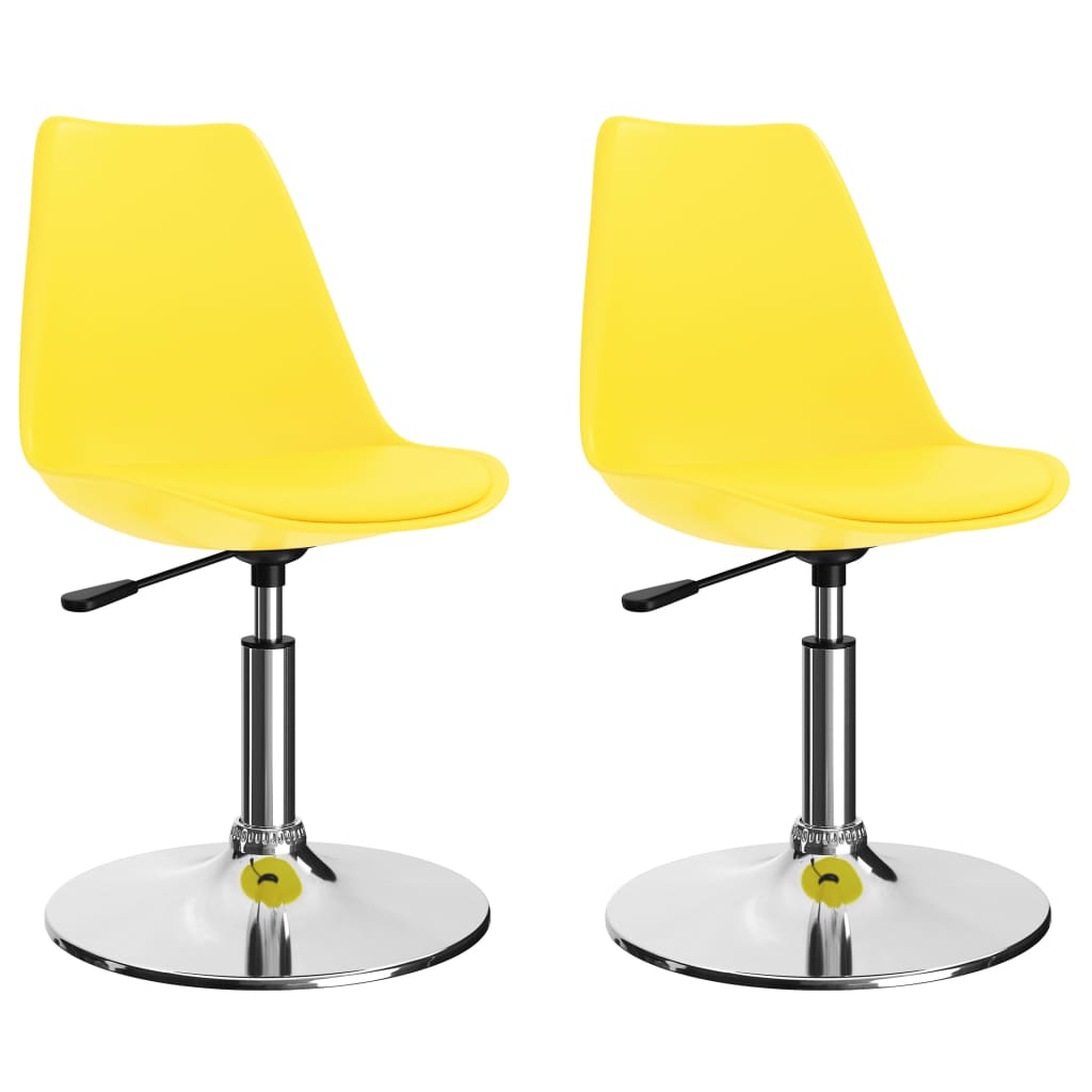 vidaXL Otočné jídelní židle 2 ks žluté umělá kůže