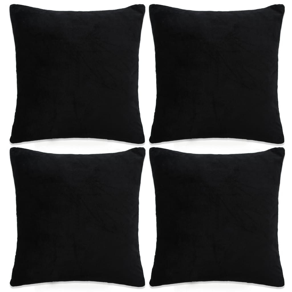 vidaXL Povlaky na polštář 4 ks textil 50 x 50 cm černé