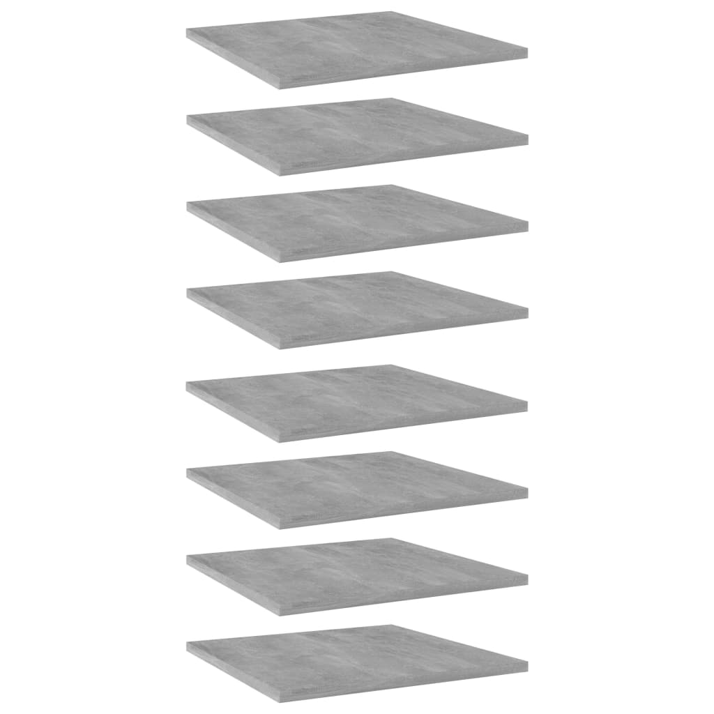 vidaXL Přídavné police 8 ks betonově šedé 40 x 40 x 1