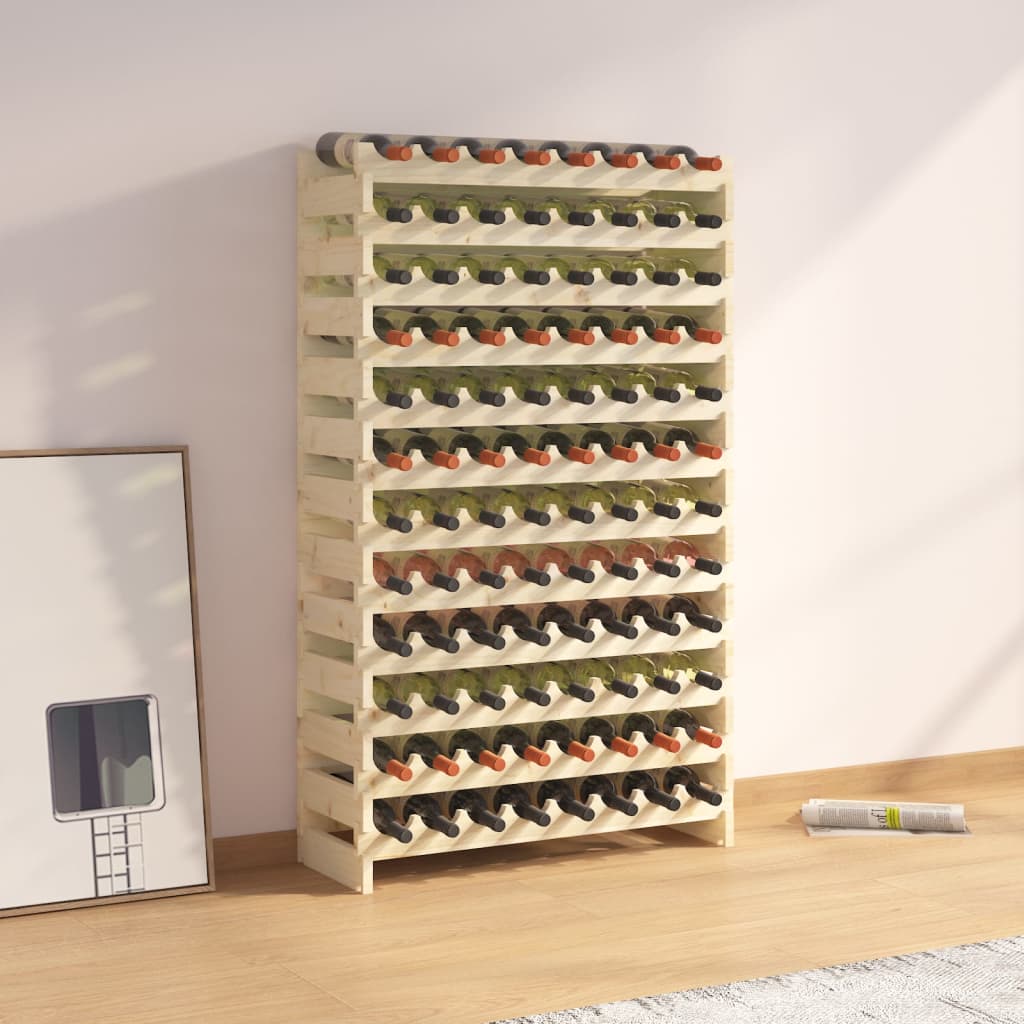 vidaXL Regál na víno 83 x 29 x 134 cm masivní borové dřevo