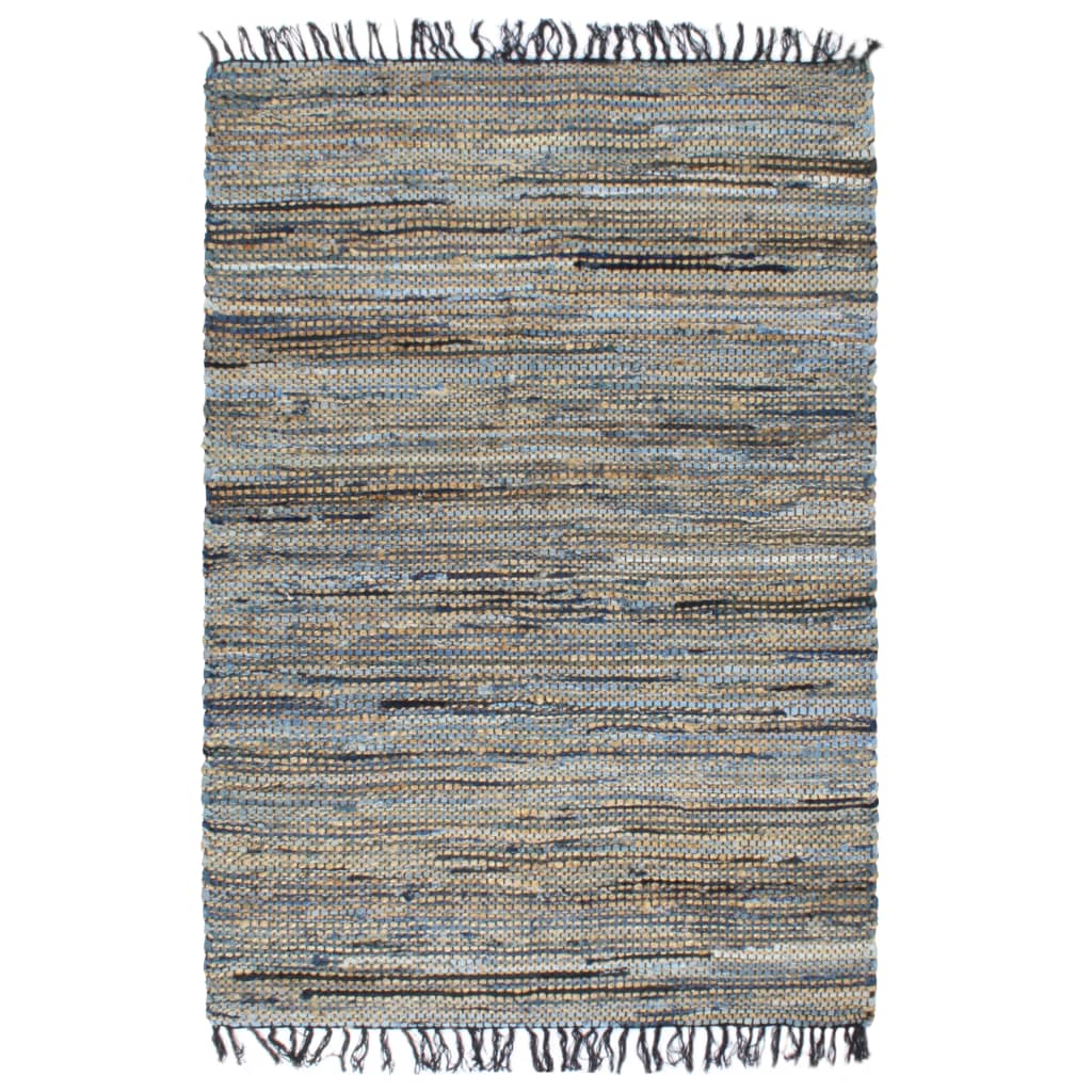 vidaXL Ručně tkaný koberec Chindi riflovina juta 160x230cm vícebarvený