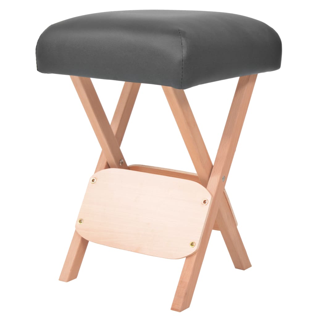 vidaXL Skládací masážní stolička 12 cm silný sedák černá