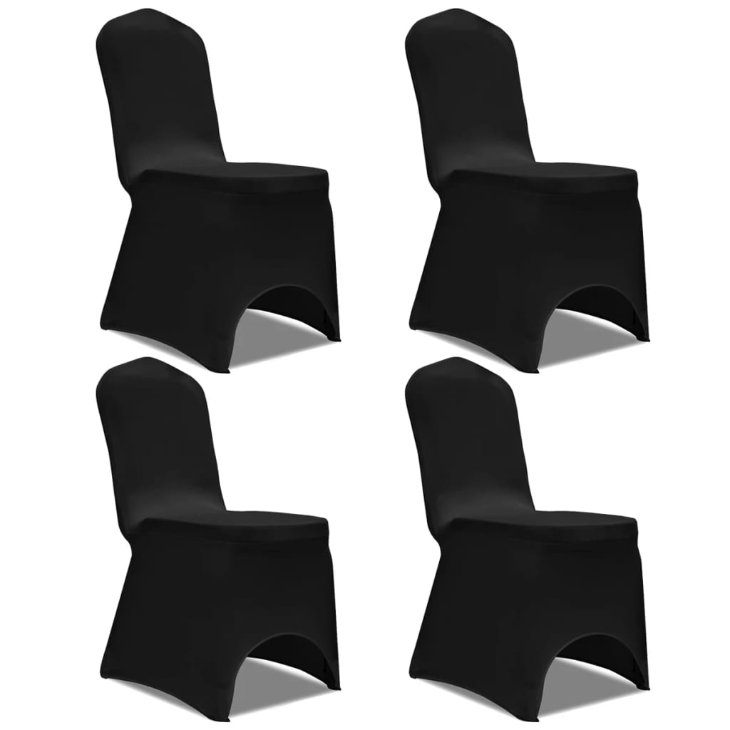 vidaXL Strečové potahy na židle 4 ks černé