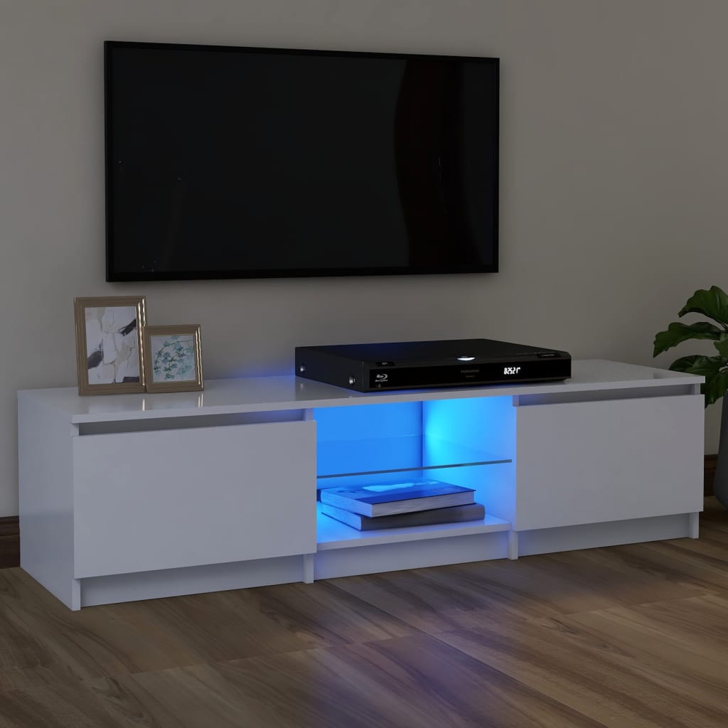vidaXL TV skříňka s LED osvětlením bílá 120 x 30 x 35