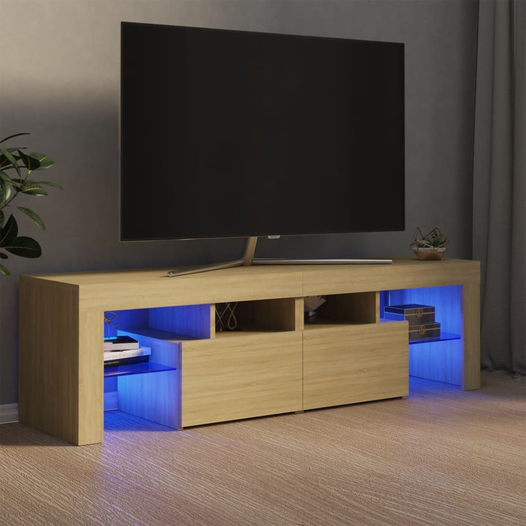 vidaXL TV skříňka s LED osvětlením dub sonoma 140 x 36